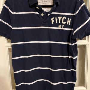 A&F casual navy striped shirt